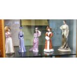 Four Malvern Fine China Limited edition figures of ladies, from the 'Pride of Place Fashion series,