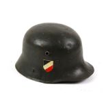 German M16 steel helmet with later decals
