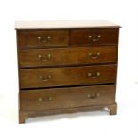 George III mahogany chest, with two short and three long drawers on bracket feet, H103 W110 D51 cm