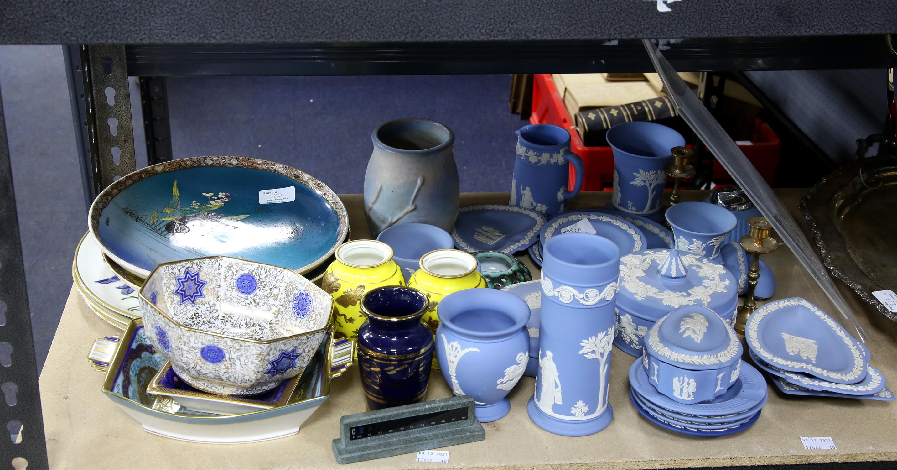 Decorative and other china to include a collection of Wedgwood blue jasper