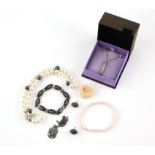 Mixed selection of jewellery including a silver pendant and stud earrings in a Kit Heath box,