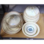 Susie Cooper part dinner service, comprising 2 tureens, 2 serving plates, with other plates and