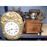 19th century French Comtoise clock dial and movement, inscribed Jean le Comtois, Haut Jura,