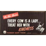 Vintage Poster ‘In this Barn Every Cow is a Lady, Treat her with Kindness’. Issued by Hales &