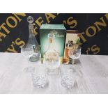 MISCELLANEOUS GLASSWARE TO INCLUDE ATLANTIS CRYSTAL BRANDY GLASS THE RUSTIC COLLECTABLE WINE