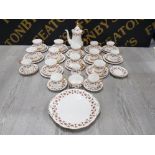 48 PIECES OF OF ROYAL IMPERIAL CHINA IN A FLORAL AND GILT DESIGN