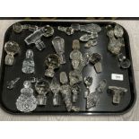 28 CRYSTAL CUT GLASS AND PLAIN DECANTERS AND BOTTLE STOPPERS