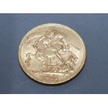 22CT GOLD 1912 FULL SOVEREIGN COIN