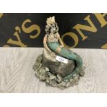 NAIVE STUDIO POTTERY STONEWARE MERMAID ON A ROCK 17CM HIGH