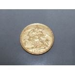 22CT GOLD 1907 FULL SOVEREIGN COIN