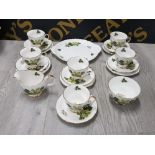 20 PIECES OF DORCHESTER GILT AND FLORAL PATTERNED TEA WARE