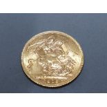 22CT GOLD 1918 FULL SOVEREIGN COIN