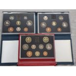 3 ROYAL MINT UK PROOF SETS DATING 1988 1989 AND 1990 ALL IN ORIGINAL CASES WITH CERTIFICATES