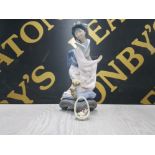 LLADRO FIGURE 1447 MICHIKO KNEELING JAPANESE GEISHA GIRL IN ORIGINAL SAS