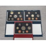 3 ROYAL MINT PROOF SETS INCLUDES DATES SUCH AS 1993 1995 AND 1996 ALL IN ORIGINAL CASES WITH