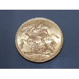 22CT GOLD 1912 FULL SOVEREIGN COIN