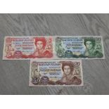 3 FALKLAND ISLAND BANKNOTES COMPRISING 2005 £5 2011 £10 AND 2011 £20