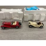 A FRANKLIN MINT PRECISION MODELS 1938 JAGUAR SS-100 AND A 1935 MERCEDES BENZ 500K SPECIAL ROADSTER