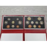 2 ROYAL MINT UNC YEARLY DELUXE COIN SETS COMPRISING 1989 AND 1990 IN ORIGINAL CASE