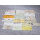 U.S.A GOOD VARIETY OF OLD CHEQUES FROM 1899 TO 1940S MAINLY HIGH GRADES