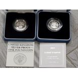 ROYAL MINT UK SILVER PROOF £1 COIN MINTAGE 50,000 TOGETHER WITH ROYAL MINT UK SILVER PROOF £1