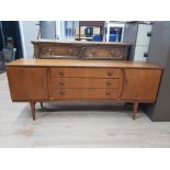 VINTAGE 1960S TEAK SIDEBOARD UNIT 184CM BY 77CM BY 42CM