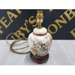 CONVERTED GINGER JAR ORIENTAL TABLE LAMP 27 CM HEIGHT