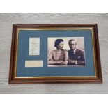 BRITISH ROYALTY EDWARD AND WALLIS SIMPSON FRAMED PHOTOGRAPH MOUNTED UP ALONGSIDE AN EXAMPLE OF HIS