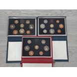 3 ROYAL MINT UK PROOF SETS DATING 1983 1985 AND 1986 ALL IN ORIGINAL CASES WITH CERTS