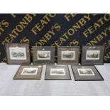 7 ANTIQUE TINTED PRINTS IN LATER FRAMES ALL N.E. INTEREST
