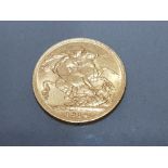 22CT GOLD 1914 FULL SOVEREIGN COIN