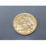 22CT GOLD 1907 FULL SOVEREIGN COIN STRUCK IN MELBOURNE