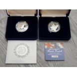 ROYAL MINT UK 2003 CORONATION £5 SILVER PROOF AND 2004 ENTENTE CORDIALE £5 SILVER PROOF COIN BOTH IN