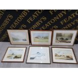 6 FRAMED WATERCOLOURS OF OUTDOOR SCENES 3 OF WHICH SIGNED BY G. AMANN AND ONE OF TYNESIDE GOLF