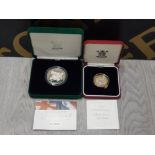 1997 UK ROYAL MINT SILVER PROOF £2 COIN TOGETHER WITH 2004 100TH ANNIVERSARY OF THE ENTENTE CORDIALE