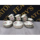 29 PIECES OF ROYAL DOULTON FLORAL PATTERNED TEA CHINA