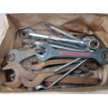 A BOX OF VARIOUS SIZED SPANNERS