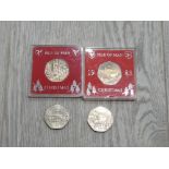 ISLE OF MAN 50P CHRISTMAS COINS 1983 1984 1985 AND 1986 2 ARE IN PLASTIC CASES