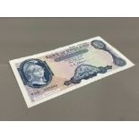 BANKNOTES 1957 L.K.O’BRIEN £5 HELMETED BRITTANNIA VF