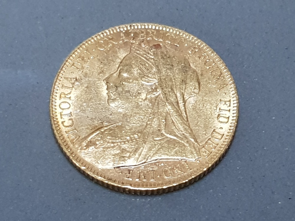 22CT GOLD 1900 FULL SOVEREIGN COIN - Image 4 of 4