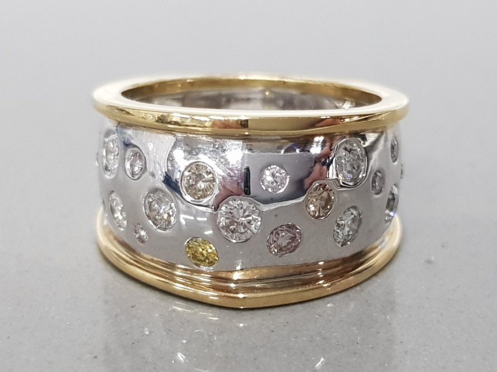 FANCY COLOUR DIAMOND RING WITH VARIOUS COLOURED DIAMONDS 1.38CTS TOTAL SET IN 18VT YELLOW GOLD - Image 2 of 4