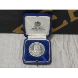 SIR WINSTON CHURCHILL SILVER VICTORY MEDALLION 1965 WITH MINT MARK AND ISSUE NUMBER TO THE RIM