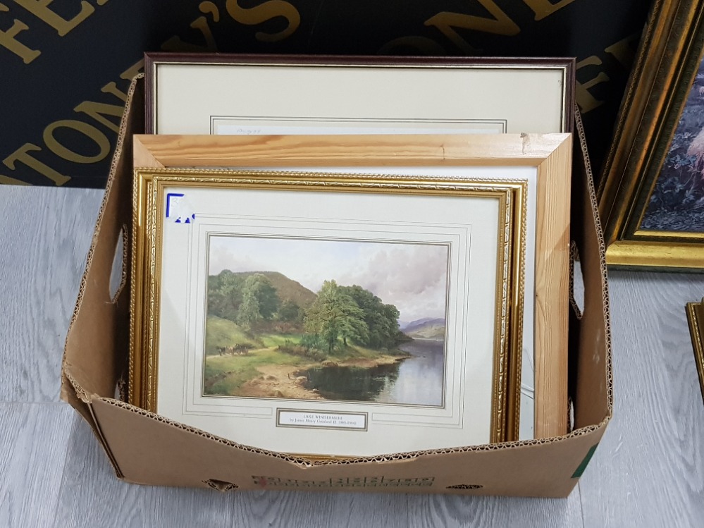 A BOX OF MISCELLANEOUS FRAMED ITEMS MAINLY PRINTS - Image 2 of 3