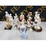 A MISCELLANEOUS LOT OF FIGURED ORNAMENTS TO INCLUDE LEONARDO COLLECTION ETC