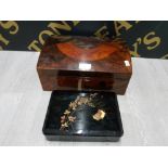 TWO JAPANESE LACQUERED TABLE BOXES