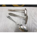 HALLMARKED SOLID SILVER FOOD PUSHER AND MATCHING SPOON AND ANOTHER SILVER FOOD PUSHER 50.2 GRAMS