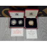 1990 SILVER PROOF 2 PIECE COIN SET OF FIVE PENCES TOGETHER WITH 1997 SILVER PROOF £2 BOTH IN