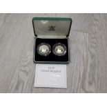 ROYAL MINT UK 1997 50P SILVER PROOF 2 COIN SET LARGE AND SMALL 1997 50P IN ORIGINAL CASE WITH