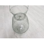 ANTIQUE WIREWORK FISHING BASKET