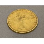 22CT GOLD QUEEN VICTORIA YOUNG HEAD SOVEREIGN 1876